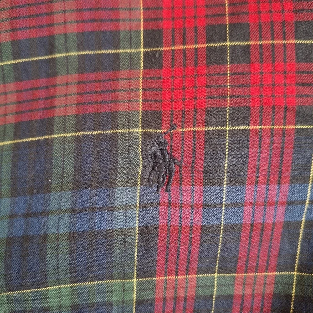 Ralph Lauren Junior's‎ Shirt Blue Red Plaid Button Down Large (14-16) Tartan